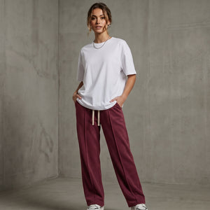 Women's Canvas Red Baggy Trousers