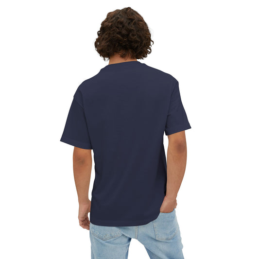 Person wearing a navy blue t-shirt on a white background l AH Urban Wear