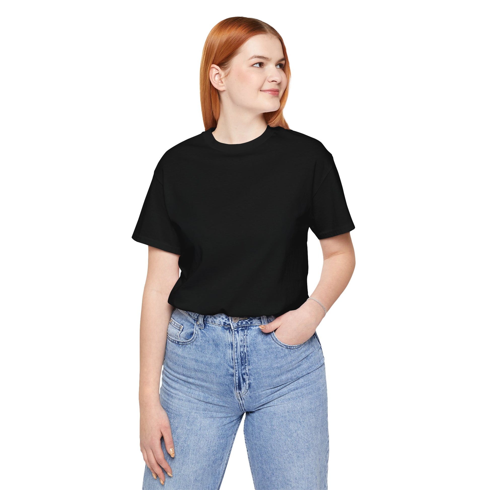 Person wearing a plain black t-shirt on a white background | AH Urban Wear PK