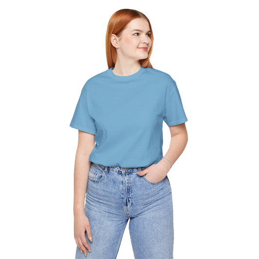 Women wearing a plain blue t-shirt with 'California' text on a white background | AH Urban Wear PK