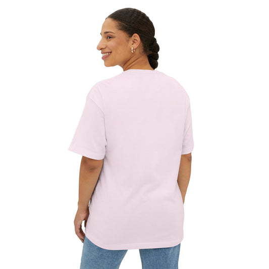 Woman wearing a light pink drop shoulder-t-shirt on a white background | AH Urban Wear PK