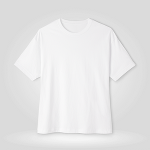 A plain white drop shoulder t-shirt centered on a light gray background | AH Urban Wear PK