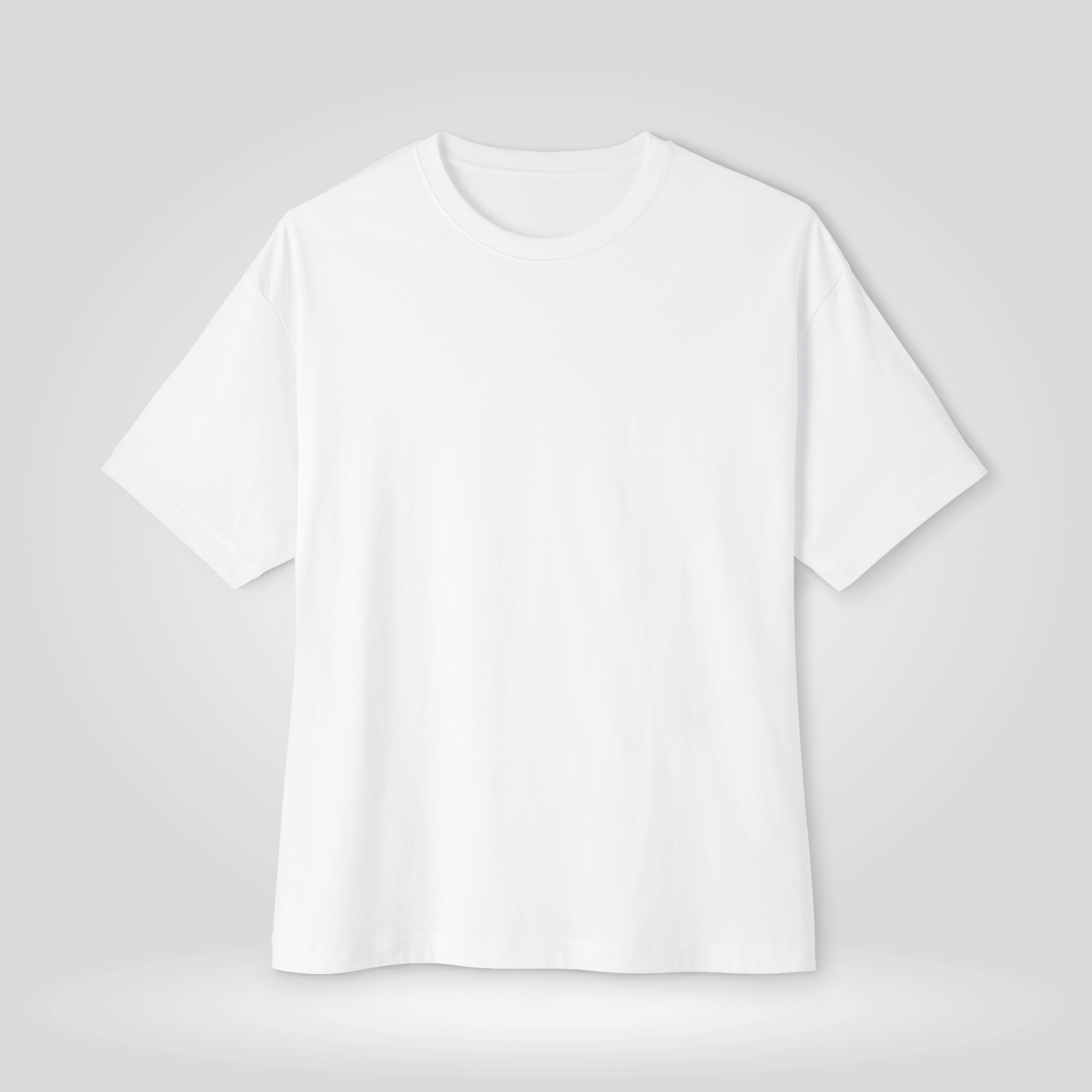 A plain white drop shoulder t-shirt centered on a light gray background | AH Urban Wear PK