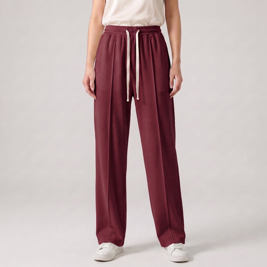 Women's Canvas Red Baggy Trousers