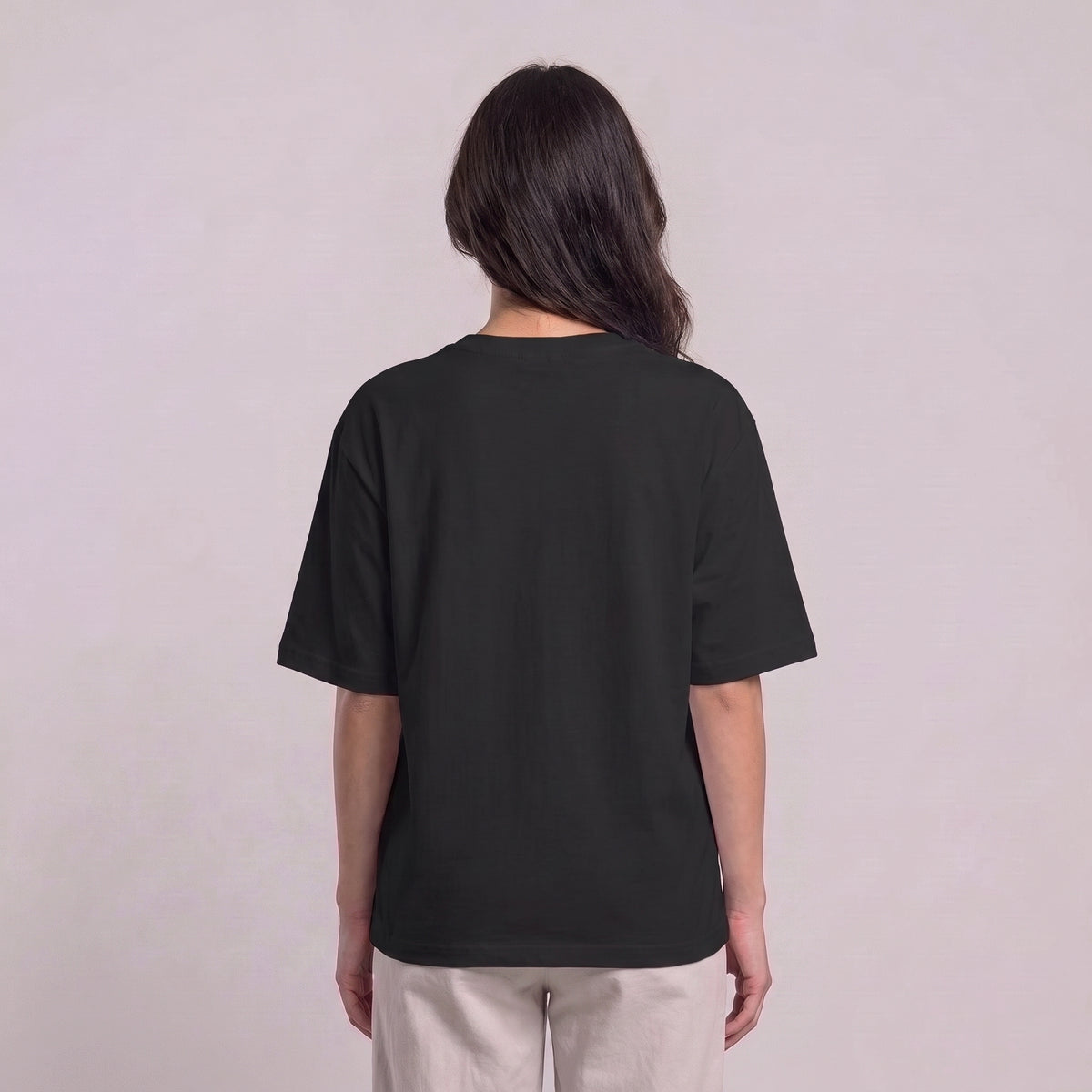 Women's black Boo! drop shoulder T-shirt with plain back l AH Urban Wear