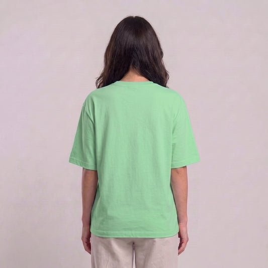 Women's mint green Boo! drop shoulder T-shirt with plain back l AH Urban Wear